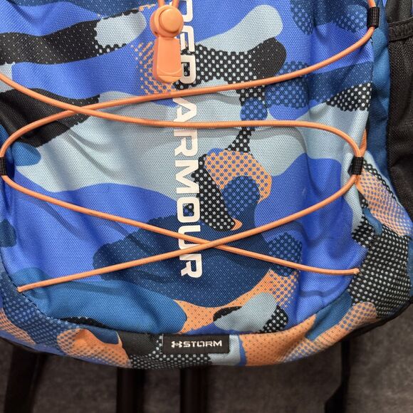 Under Armour UA Hustle Sport Unisex Camo 15" Laptop Backpack ~ Blue / Orange Use - Picture 3 of 16